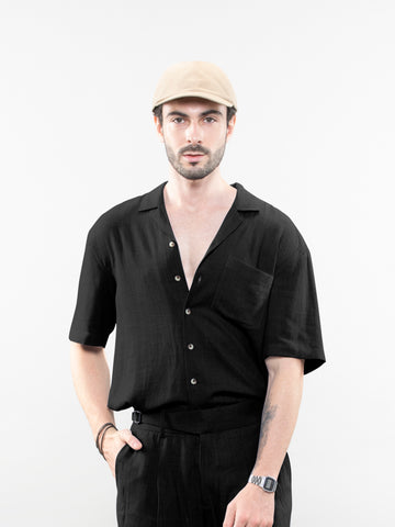 Short-sleeve linen shirt