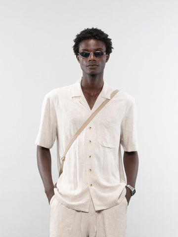 Short-sleeve linen shirt